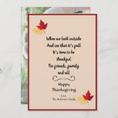 秋ハッピー感謝祭フォト引用文カード シーズンカード (正面/裏面)