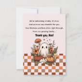 秋ハロウィーンありがとうブーベイビーシャワー サンキューカード (正面)