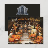 秋ハロウィーンの新しいアドレスの移動告知 (正面/裏面)