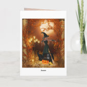 秋ハロウィーンの魔女 カード (裏面)