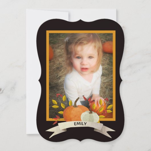 秋ハロウィーンまたは感謝祭かぼちゃフレームカードS シーズンカード (正面)