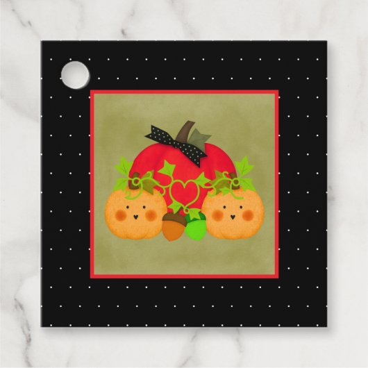 秋ハロウィーンウェディングシャワーメッセージカード フェイバータグ (正面)