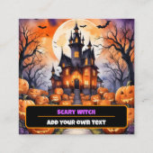 秋ハロウィーンパンプキモダンンコレクション スクエア名刺 (正面)