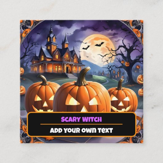 秋ハロウィーンパンプキ人気があるンコレクション スクエア名刺 (正面)