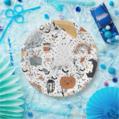 秋ハロウィーン幽霊包装紙 ペーパープレート (パーティー)