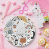 秋ハロウィーン幽霊包装紙 ペーパープレート (パーティー)