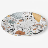 秋ハロウィーン幽霊包装紙 ペーパープレート (アングル)