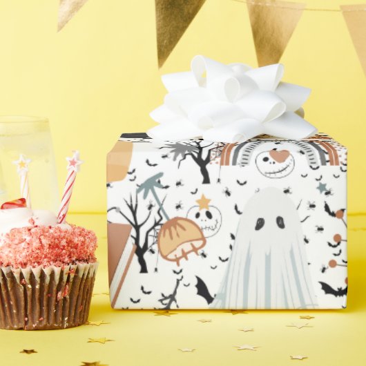 秋ハロウィーン幽霊包装紙 ラッピングペーパー (誕生日パーティー)