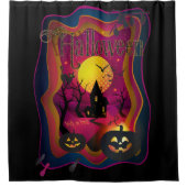 秋ハローウィンパーティ「トリックまたはトリート」 おもしろい シャワーカーテン (正面)