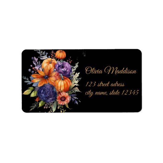 秋ハローエンブラックムーンこうもり幽霊 ラベル (正面)