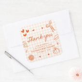 秋ハンドウィンド小さなかわいこちゃんパイ赤ちゃんシャワー スクエアシール (封筒)