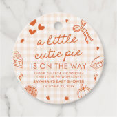 秋ハンドウィンド小さなかわいこちゃんパイ赤ちゃんシャワー フェイバータグ (正面)