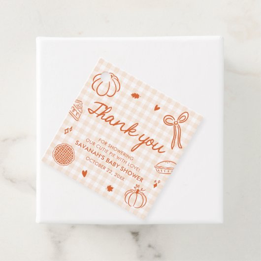 秋ハンドウィンド小さなかわいこちゃんパイ赤ちゃんシャワー フェイバータグ (インサイチュ)