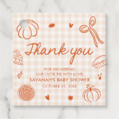 秋ハンドウィンド小さなかわいこちゃんパイ赤ちゃんシャワー フェイバータグ (正面)