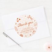 秋ハンドウィンド小さなかわいこちゃんパイ赤ちゃんシャワー ラウンドシール (封筒)