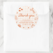 秋ハンドウィンド小さなかわいこちゃんパイ赤ちゃんシャワー ラウンドシール (バッグ)