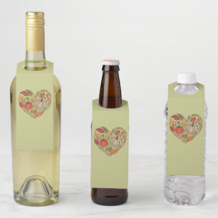 秋ハートコテージコーレパンプキンハート感謝祭 ボトルネックタグ