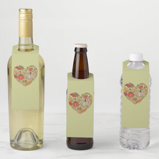 秋ハートコテージコーレパンプキンハート感謝祭 ボトルネックタグ (インサイチュ)