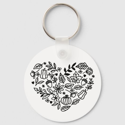 秋ハート キーホルダー (正面)