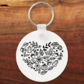 秋ハート キーホルダー (正面)