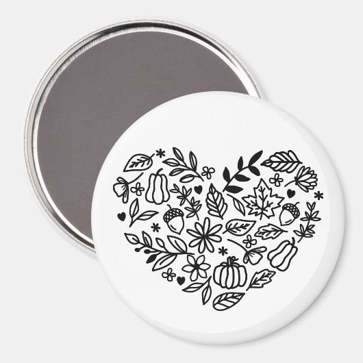 秋ハート マグネット (正面/裏面)