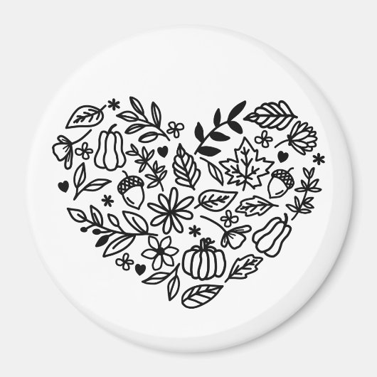 秋ハート マグネット (正面)