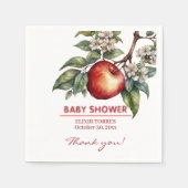 秋ハーベストアップルブランチフローラベビーシャワー スタンダードカクテルナプキン (正面)