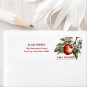 秋ハーベストアップルブランチフローラベビーシャワー ラベル (インサイチュ)