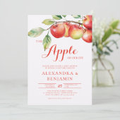 秋ハーベストアップルブランチCoedカップル赤ちゃんシャワー 招待状 (スタンド正面)