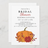 秋ハーベストオレンジカボチャと花 招待状 (正面/裏面)