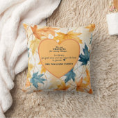 秋ハーベストオレンジリーフ引用文 パーソナライズされた クッション (ブランケット)