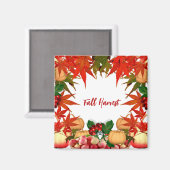 秋ハーベストオータムボウンティカボキンメープル葉ズ マグネット (正面/裏面)