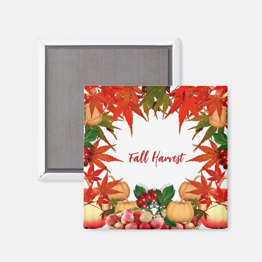 秋ハーベストオータムボウンティカボキンメープル葉ズ マグネット (正面/裏面)