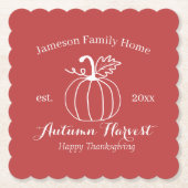 秋ハーベストカボプキンファミリーサンクスギビングパーティー ペーパーコースター (正面)