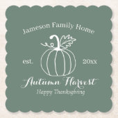 秋ハーベストカボプキンファミリーサンクスギビングパーティー ペーパーコースター (正面)