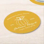 秋ハーベストカボプキンファミリーサンクスギビングパーティー ラウンドペーパーコースター (アングル)