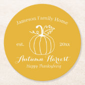 秋ハーベストカボプキンファミリーサンクスギビングパーティー ラウンドペーパーコースター (正面)