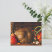 秋ハーベストカボンプキンズグルズサンクスギビング秋 ポストカード (スタンド正面)