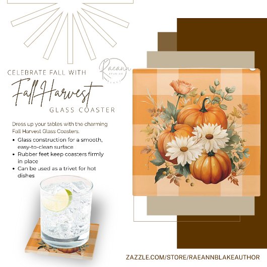 秋ハーベストガラスコースター ガラスコースター