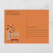 秋ハーベストギャザリングカントリートラックカボチャ インビテーションポストカード (裏面)