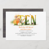 秋ハーベストパンプキンス10誕生日パーティーの招待状 招待状 (正面/裏面)