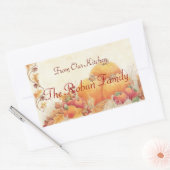 秋ハーベストパンプキンズキッチンから手作り 長方形シール (封筒)