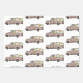 秋ハーベストパンプキントラックかわいらし秋 ラッピングペーパーシート (正面3)