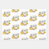 秋ハーベストパンプキントラックかわいらし秋 ラッピングペーパーシート (正面)