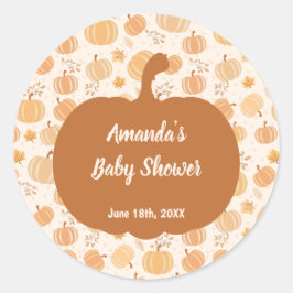 秋ハーベストパンプキンパステルベビーシャワー2 ラウンドシール