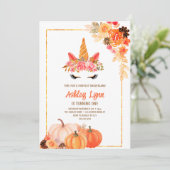 秋ハーベストパンプキンユニコーン誕生日 招待状 (スタンド正面)