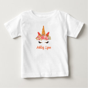 秋ハーベストパンプキンユニコーン ベビーTシャツ