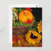 秋ハーベストヒマワリ ポストカード (正面/裏面)