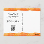 秋ハーベストビジネストラックハッピー感謝祭 ポストカード (裏面)