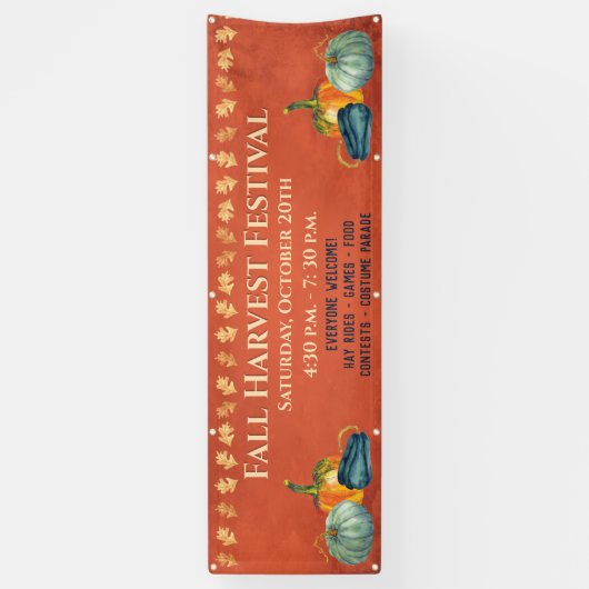 秋ハーベストフェスティバルイベントパンプキン 横断幕 (縦)